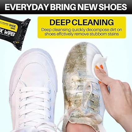 Quick Wipes for Shoes, Soft Foam-rich Wipes, Easy to Carry, Tough and Durable, Perfect Wiping Effect, Disposable Quickly Remove Dirt & Stains Shoe Cleaning Wipes for All Shoes