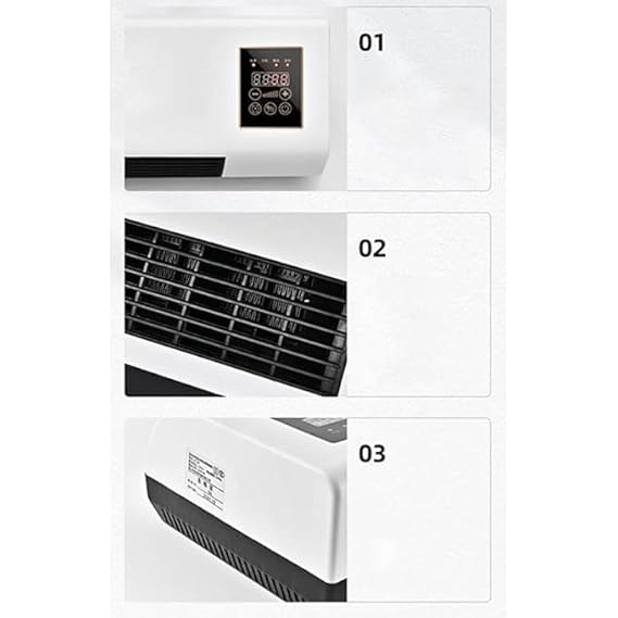 Mini AC Heater 1800W Wall Mounted | Electric Ceramic Fan Heater with Thermostat & Remote | Low Energy Quiet Room Heater for Bedroom, Office & Home | Fast Heating Wall Heater AC for Winter