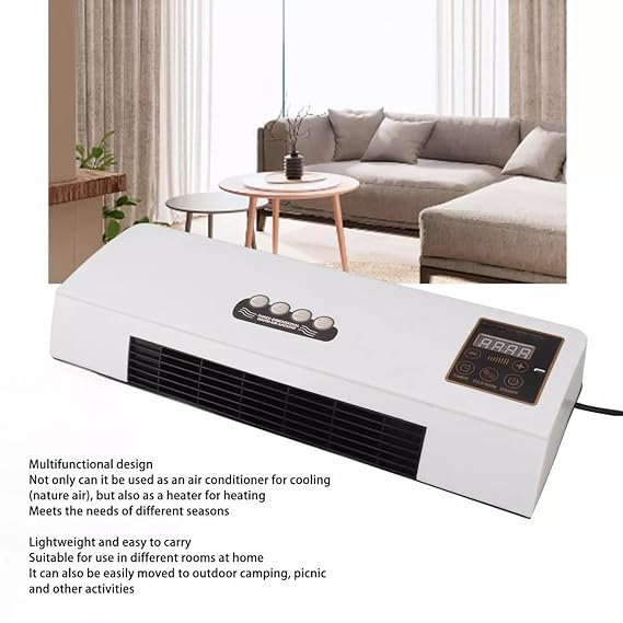 Mini AC Heater 1800W Wall Mounted | Electric Ceramic Fan Heater with Thermostat & Remote | Low Energy Quiet Room Heater for Bedroom, Office & Home | Fast Heating Wall Heater AC for Winter