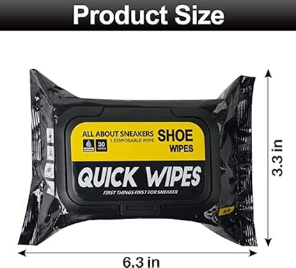 Quick Wipes for Shoes, Soft Foam-rich Wipes, Easy to Carry, Tough and Durable, Perfect Wiping Effect, Disposable Quickly Remove Dirt & Stains Shoe Cleaning Wipes for All Shoes