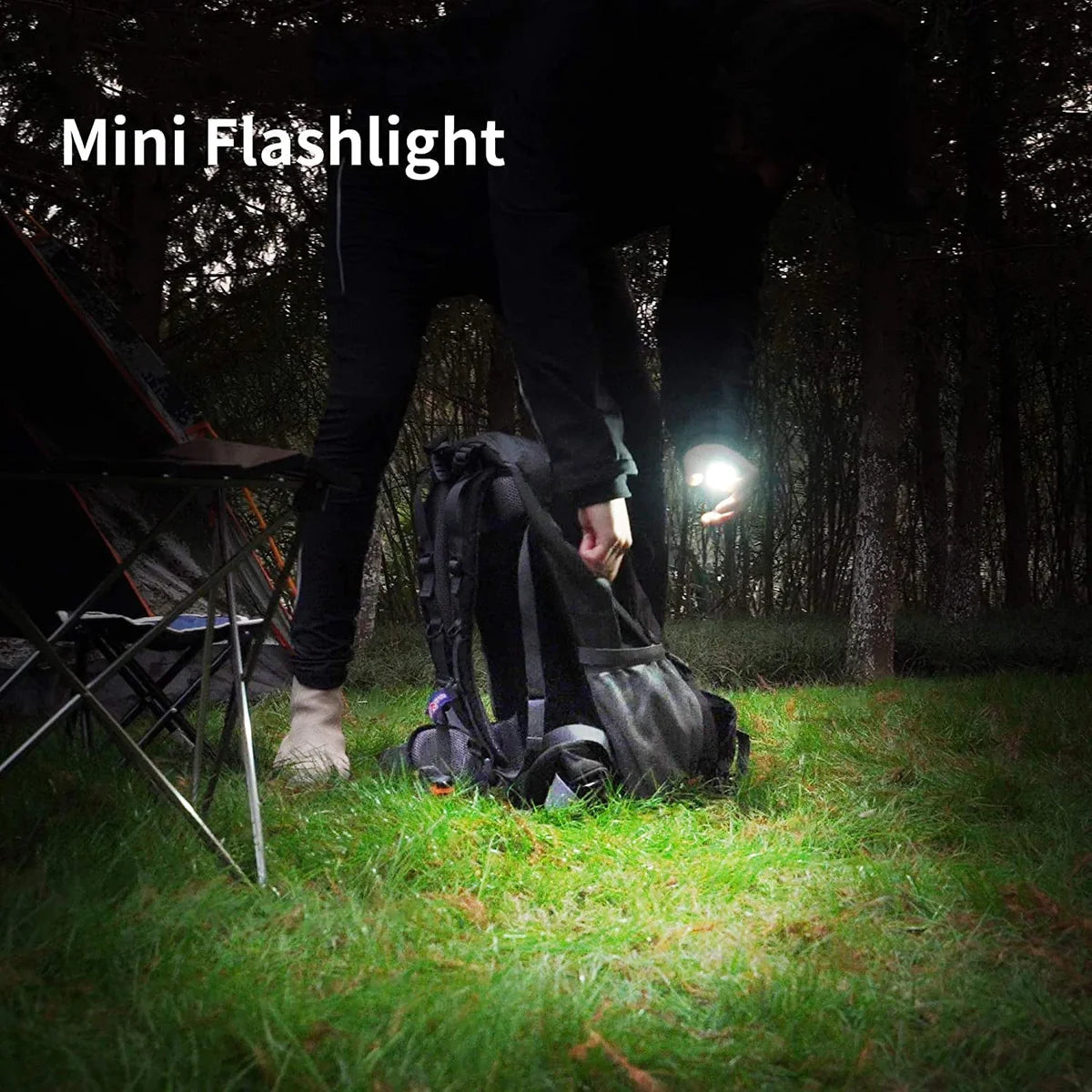 LED Battery Operated Keychain Flashlight with Folding Bracket Bottle Opener (1 Pc)