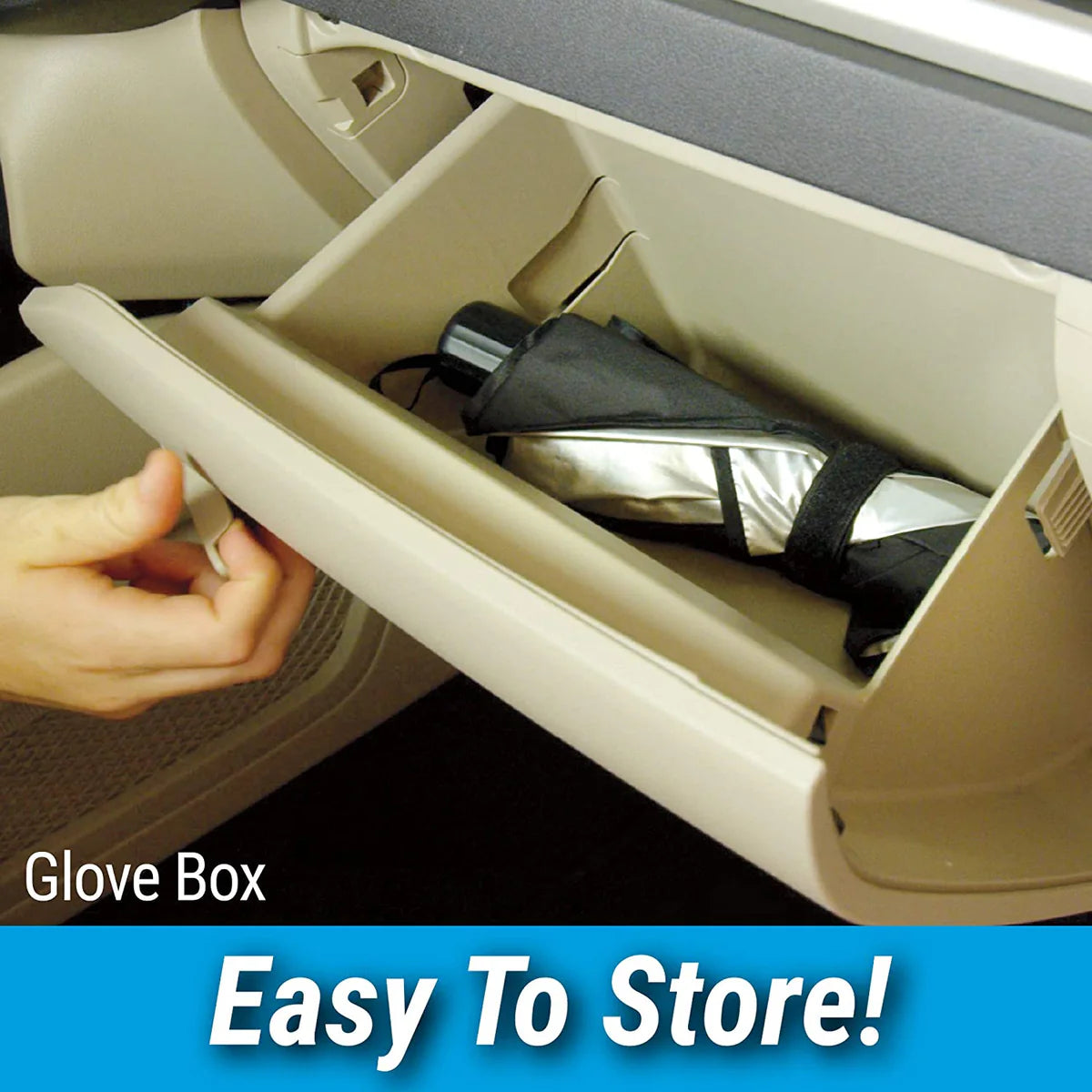 Foldable Car Windshield Sunshade for Heat & UV Protection – Compact Sun Blocker for Front Windshield (1 Pc)