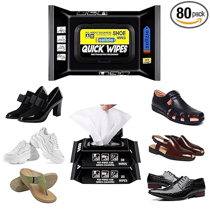 Quick Wipes for Shoes, Soft Foam-rich Wipes, Easy to Carry, Tough and Durable, Perfect Wiping Effect, Disposable Quickly Remove Dirt & Stains Shoe Cleaning Wipes for All Shoes